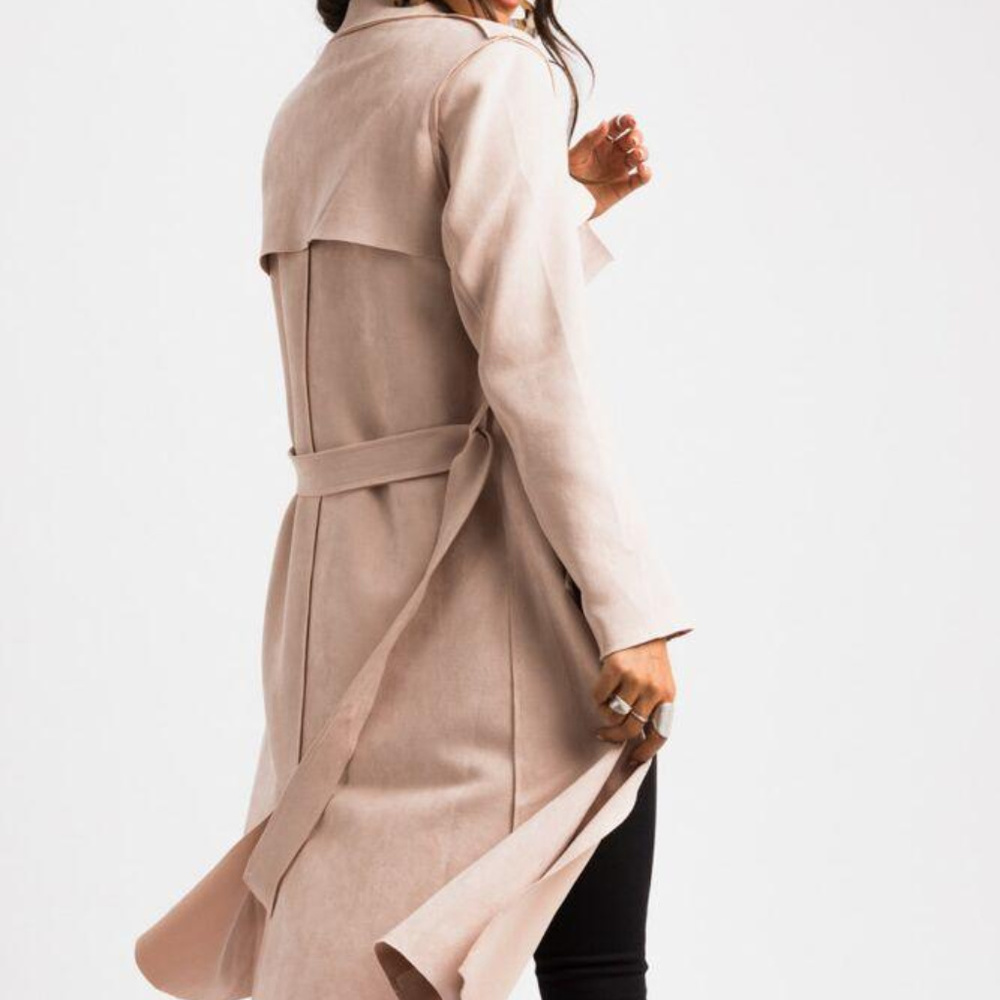 BLUSH PINK TRENCH COAT - Picture 3 of 4